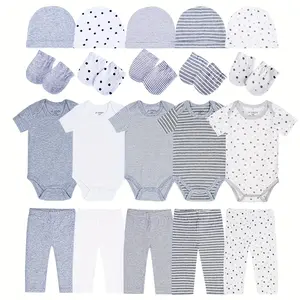 JY.COZY FOR BABY Unisex Newborn Baby Onesie Set 20 Pack Light Grey Cotton Bodysuits for Boys & Girls Superior Comfort Practical Everyday Wardrobe Solution