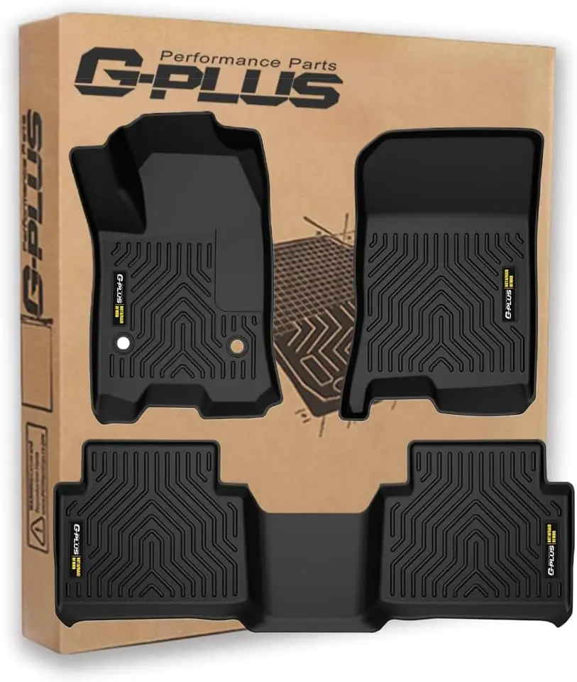 G-PLUS Custom Fit TPE All-Weather Anti-Slip Floor Mats for Chevy Colorado/GMC Canyon Crew Cab 2023-2026, 1st & 2nd Row Car Interior Accessories, Chevy Colorado Crew Cab 2023-2026