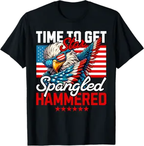 Time to Get Star Spangled Hammered Funny 4th of July T-Shirt - Ismaellc Shop 50B0D7THZMFB