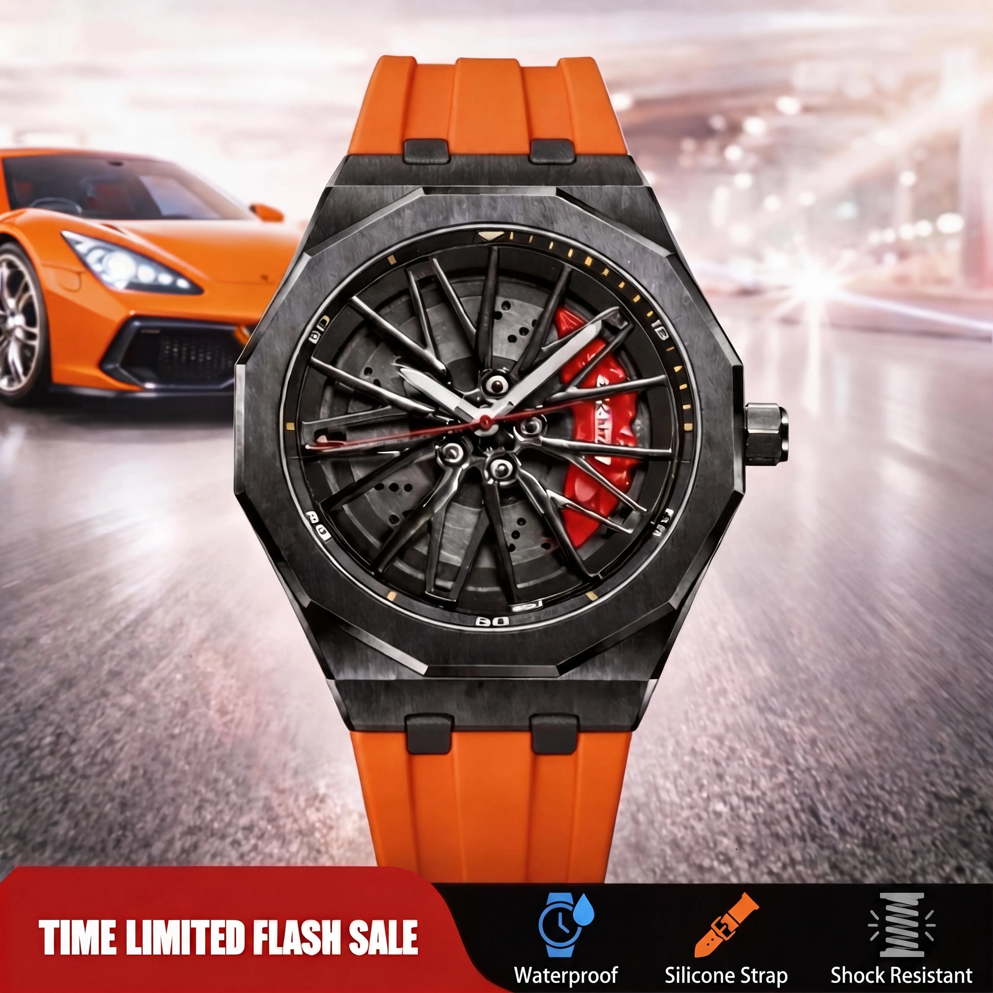 Men's Luxury Analog Quartz Wristwatch - Stainless Steel, Rotate-Wheel Look Dial, Luminous Dark-Light Glow Date, 30M Waterproof, Rectangle Face, Durable Luxury Sport Business/Casual Daily Wear Timepiece (Steel for Daily Wear Included)