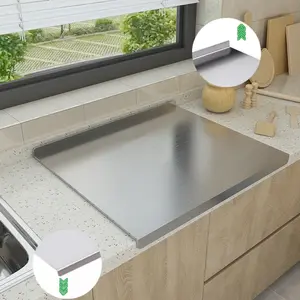 304 stainless steel double-edge design cutting board, chopping board, baking plate, barbecue tray, breakfast tray. Suitable for meat, vegetables, fruits. Easy to clean, anti-corrosion and rust-proof.