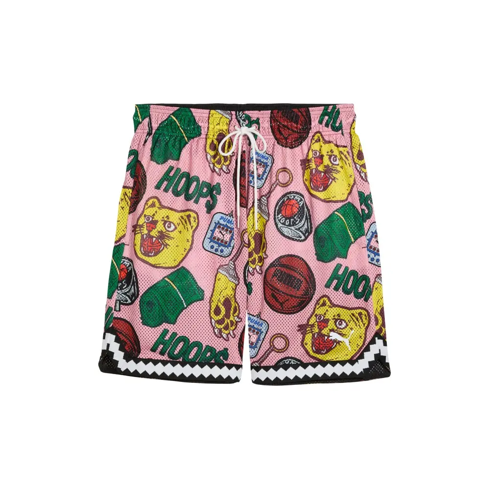 PUMA Mens Commissioner Dylan Reversible Aop 7 Inch Shorts Casual Bottoms Casual - Black