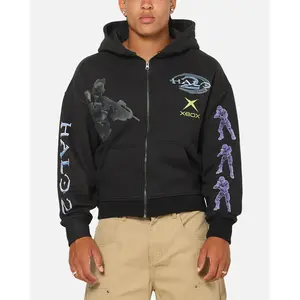 73Studio X Halo 2 Multiplayer Zip Hoodie Vintage Black
