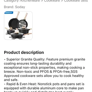 Cookware, Soday, cookware set
