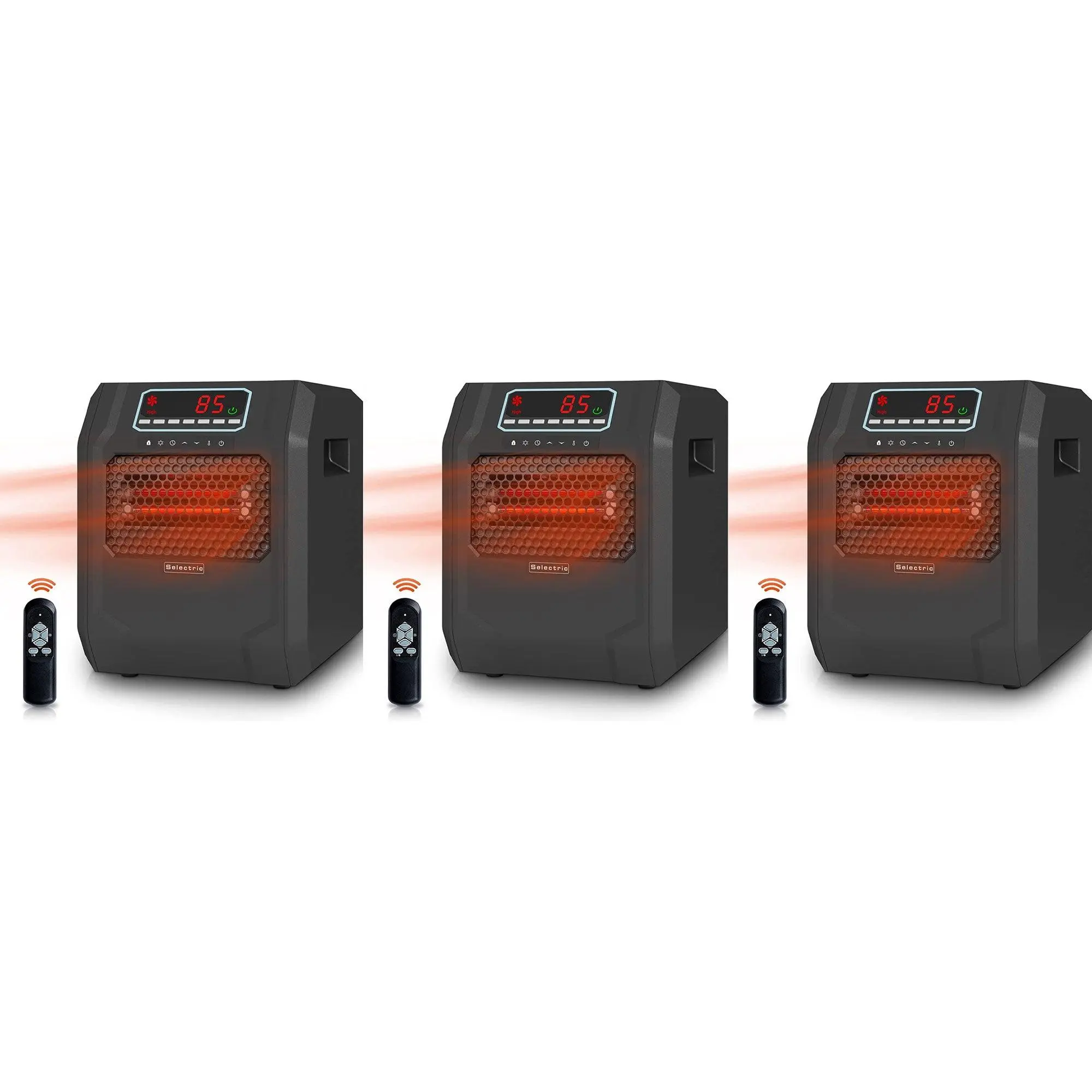 VOLTORB Portable Electric Space Heater w/Remote Control & Fan Only Mode (3 Pack)