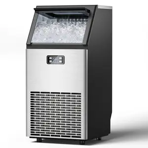 COWSAR Commercial Ice Maker  V2.0, 100 lbs, 2-Way Add Water, Large Ice Maker Self Cleaning, Ice Machine with 24 Hour Timer,33 lbs Basket, Stainless Steel Ice Makers for School, Home, Bar, RV