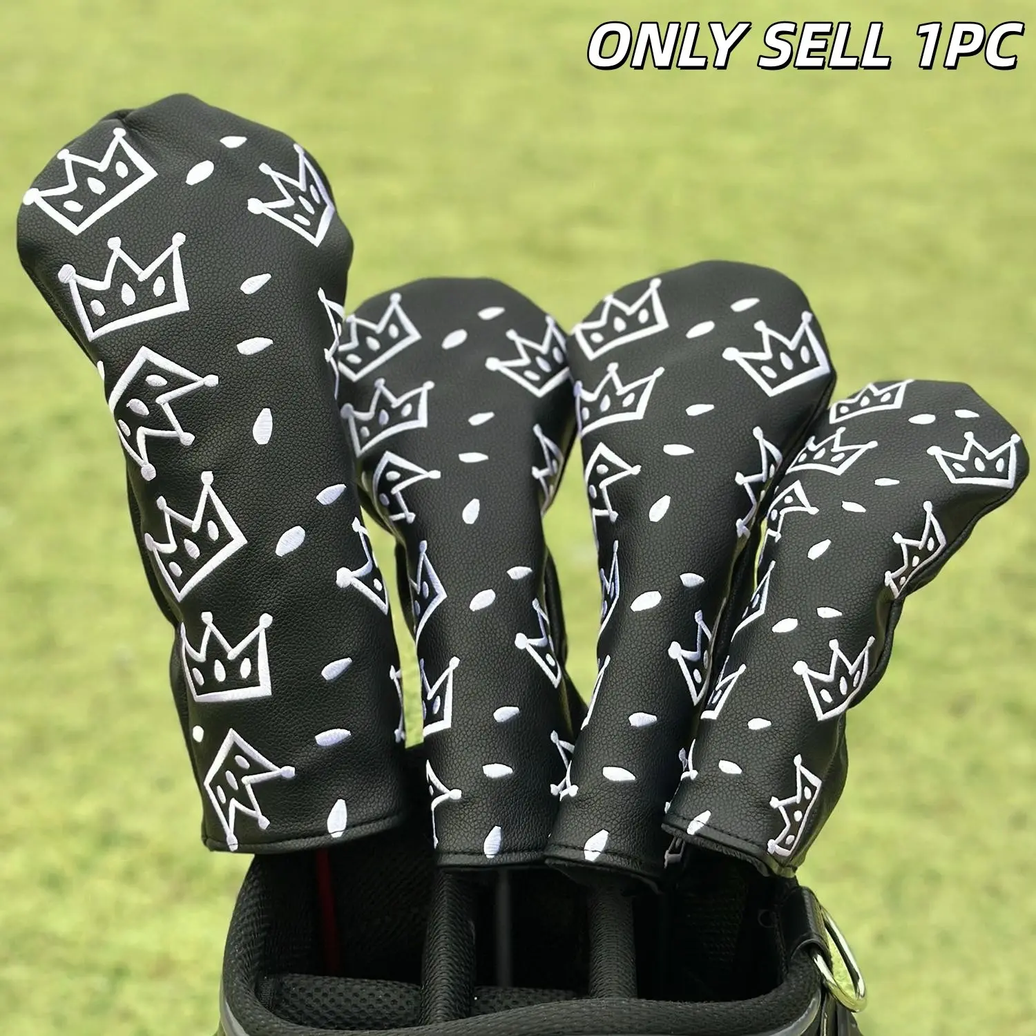 Cheese Crown Golf Club Covers, 1pc/4pcs Driver Fairway Hybrids, Golf Headcovers for Men Women, Outdoor Enthusiasts, Protective Cover, Golf Accessory, Golf Equipment
