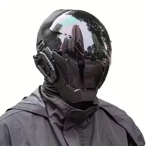Cyberpunk Mechanical Mask, Futuristic Design Helmet, Perfect for Role-Playing, Halloween, Christmas, Photography & Party Adventures