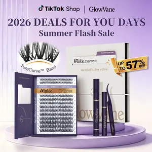 GlowVane TrueCurve Eyelash Clusters Kit | 0.03mm Curved Band Soft Fluffy 8-18mm DIY Lash Extensions for Beginners Seamless Eye Fit Zero Strain #DealsForYouDays (FS1)