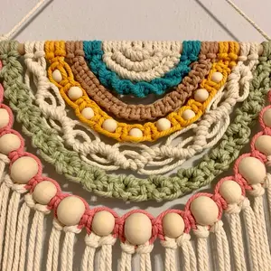 Large Macramé Rainbow Semi Circle Wall Hanging