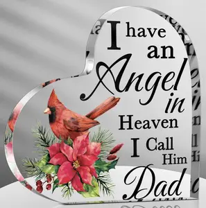 Red Memorial Cardinal Gift Sympathy Bereavement Gift in Heaven Christmas Cardinal Memorial Gifts for Loss of Mom/Dad in Memory of Gift Christmas in Heaven Remembrance Gifts (Dad,4 Inch)