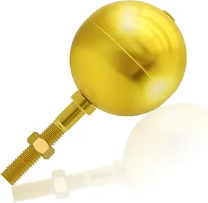 Flag Pole Ball Topper Ornament - Flagpole Top Replacement,  Anodized Finish - 1/2"-13UNC Threading Fit   Flag Pole, & Solar Light (3", Yellow)