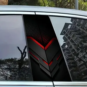 2pcs Arrow B Pillar Stickers, Sporty Tech Style Universal Car Decals, Metal Arrow B Pillar Stickers, Waterproof Durable Vinyl, Side Decals