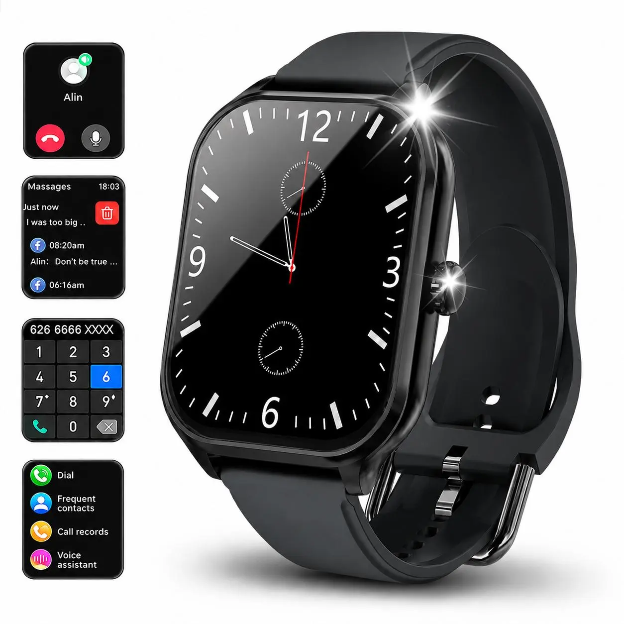 Smart Watch for Men Women, Bluetooth Calling Smartwatch, Fitness Tracker with Step Counter, Sleep Monitor, Message Notifications, Music Control, for Android iOS ,sport mode activity tracker