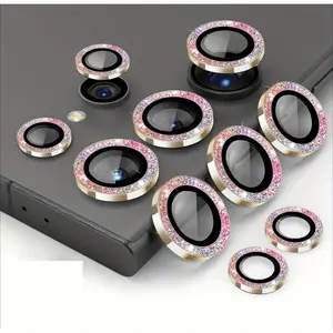 1 Pack for Galaxy S25 Ultra Camera Lens Protector Glitter Bling Aluminium Alloy Ring 9H Tempered Glass Decorative, Smartphone Camera Accessories, Camera Cover for Samsung Galaxy S24 Ultra, S26 Ultra Mobile Phone Lens