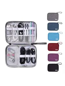 Multi-Layer Waterproof Oxford Cloth Storage Bag, Portable Travel Electronic Organizer, Ideal for Data Cables, Chargers, USB Drives, Earphones, Travel Accessories