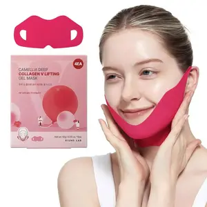 Camellia Deep Collagen Chin Lifting Gel Mask , Double Chin Reducer, Defined Jawline Shaper, Firming, Jeju Camellia Ingredients for Skin Repair