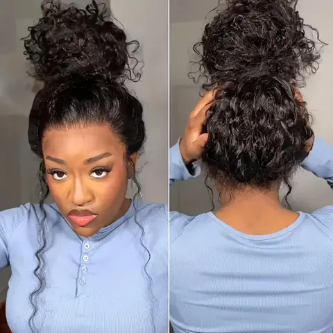 Bling Hair 30 34 Inch Curly Wigs 13x4 HD Lace Front Human Hair Deep Wave 13x6 Lace Frontal Wig Brazilian 180 density For Women