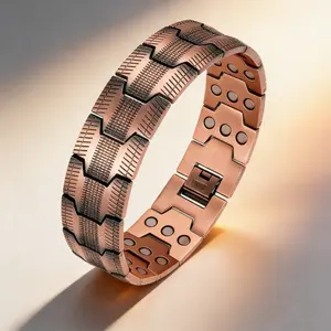 3X Copper Magnetic Bracelet for Men 99% Copper with Strong Magnets, 3500 Gauss strong magnet, suitable for gifting to yourself, your loved one, and father,Jewelry Gift, Stylish Gift for Him Wearable