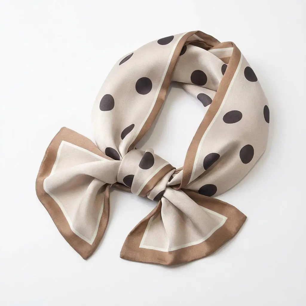 DAN QI Unisex Double-Layered Square Satin Polka Dot Scarf - All Seasons, Everyday, Moderate 1-Size Versatile Addition, Fashion Accessory for Neck Wrap, Valentine's Day Gifting