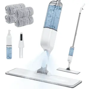 Mop for Floor Cleaning Spray Mop with 18oz Refillable Bottle & 4pcs Washable Pads Wet Dry Microfiber Mop for Wood Hardwood Laminate Ceramic Tiles Home Kitchen Commercial Use