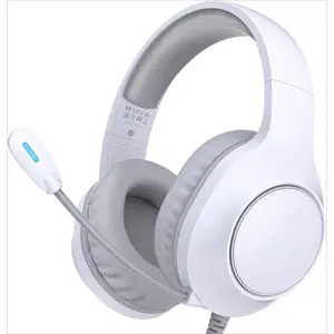 X-HPS13  CM7002 Gaming Headset for PS5, PS4, PC, Mac, Switch, Xbox Series, Surround Sound RGB Gaming Headphones with Noise Canceling Microphone, 50MM Dynamic Drivers, 3.5MM Audio Jack, Light White