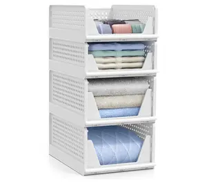 Sorbus Shelf Organizer - Closet and Laundry Organizer 4 Pack