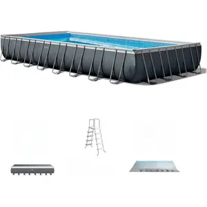 INTEX 26373EH Ultra XTR Deluxe Rectangular Above Ground Swimming Pool Set: 32ft x 16ft x 52in – Includes 2800 GPH Sand Filter Pump – Easy Assembly