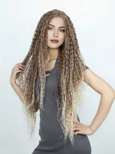 Women's 34inch Long Curl Wigs, Synthetic Curly Wigs, Synthetic Material Wigs, Synthetic Wigs for Daily, Cosplay, Party, Striking Natural Lace Front Hair Wigs without Bangs for Daily & Party Hairstyle Decoration