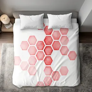 360 stand Alveoli Red King Size Decorative Duvet Cover - Bedding Set with Bedroom Decor Ideas, Stylish Home Textile Bed Accessories, Bed Set