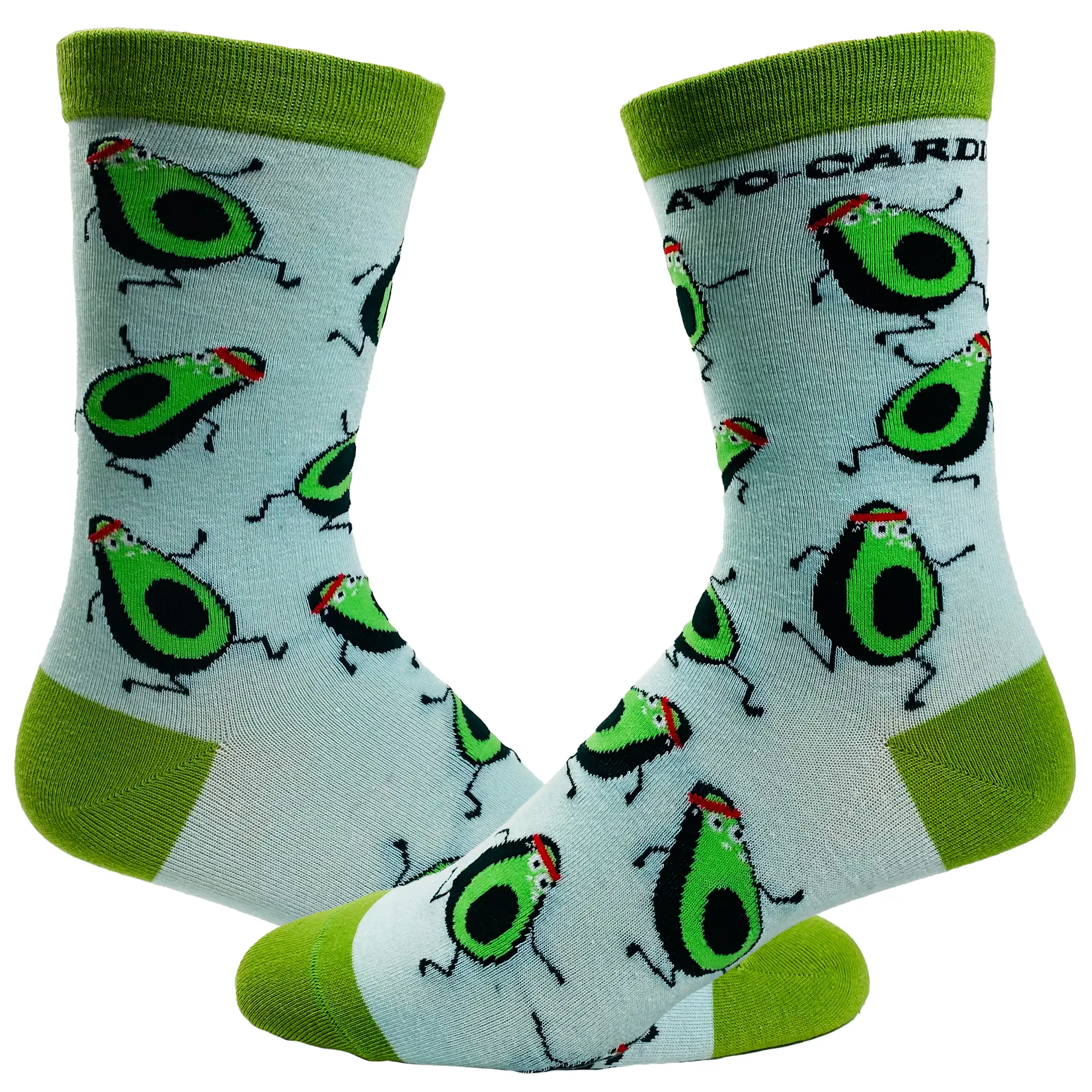 Women's Avocardio Socks Funny Avocado Fitness Healthy Fats Novelty Workout Footwear Funny Graphic Socks Comfortable Fitted Spandex Cotton