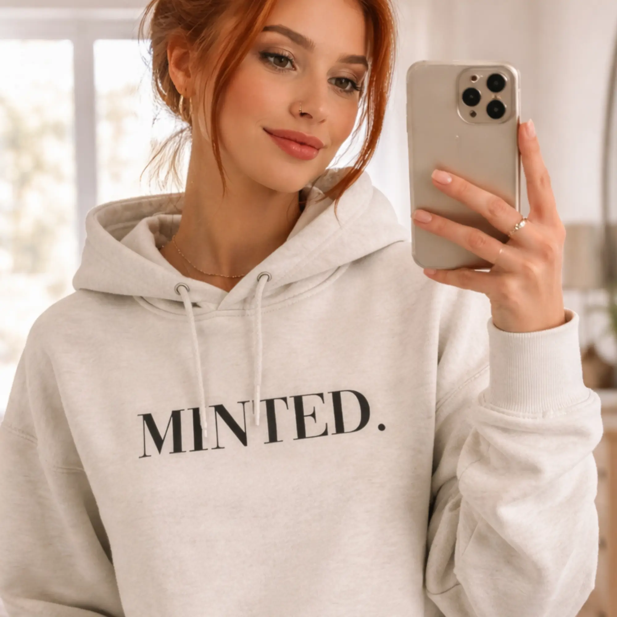 Luxe Hoodie, Gold Aesthetic Shirt, Trendy Streetwear Pullover, Unisex Sweatshirt