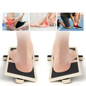 Wooden Single-Leg Ankle Balance Board - Pilates Aid, Unisex Use Ankle Stability Trainer, Ft Stretcher for Fitness & Physical Training