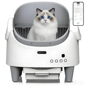 Automatic Cat Litter Box, Top-Open Self Cleaning Cat Litter Box with 15-Layer Safety Protection, Smart App Control, Large Capacity & Odor Control, Multi-Cat Friendly Adjustable Entry Height Litter Box