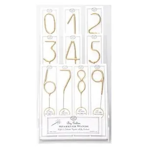 Sparkler Gold Candle ( numbers 0-9, star, heart)
