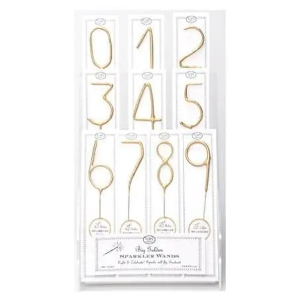 Sparkler Gold Candle ( numbers 0-9, star, heart)
