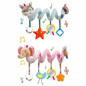 Baby Stroller and Car Seat Toys, Donkey & Elephant Plush Hanging Toys for Newborns, Baby Essentials for 3 Months+, Cute Activity Toys, Baby Shower Present and Best Gifts for Birthdays and Ramadan Parties