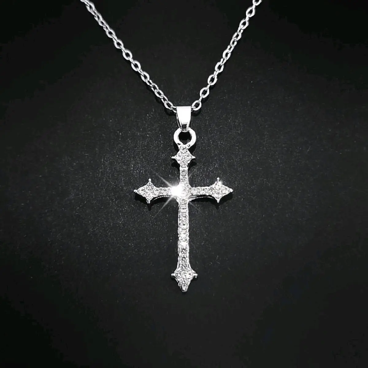 16" Crystal Cross Pendant Necklace 215 16" Crystal Cross Pendant Necklace 215