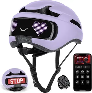 Allround Cycling Helmet for Adults & Youth - Lightweight Adjustable, 360° High Visibility LED Display, Smart APP-Controlled Turn Signals, Built-In Light, Mountain Bike Compatible