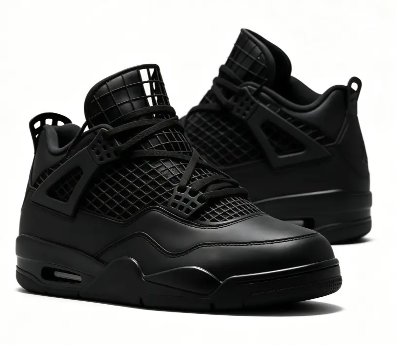 Air Jordan 4 Retro "Black Cat" Triple Black Unisex High Top Basketball Sneakers Classic Streetwear Athletic Shoes For Men Women