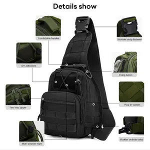JUMAHE Men's Tactical Crossbody Sling Bag - Unisex Multi-Functional Camo Shoulder Pouch with Adjustable Strap, Hook-and-Loop Closure, Portable Cocoa Accessory for Camping, Urban Work, Tactical Crossbody Bag