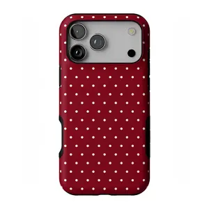 Casely iPhone 17 Pro Case | On the Dot | Maroon Polka Dot | Bold Protective Design | Compatible with MagSafe