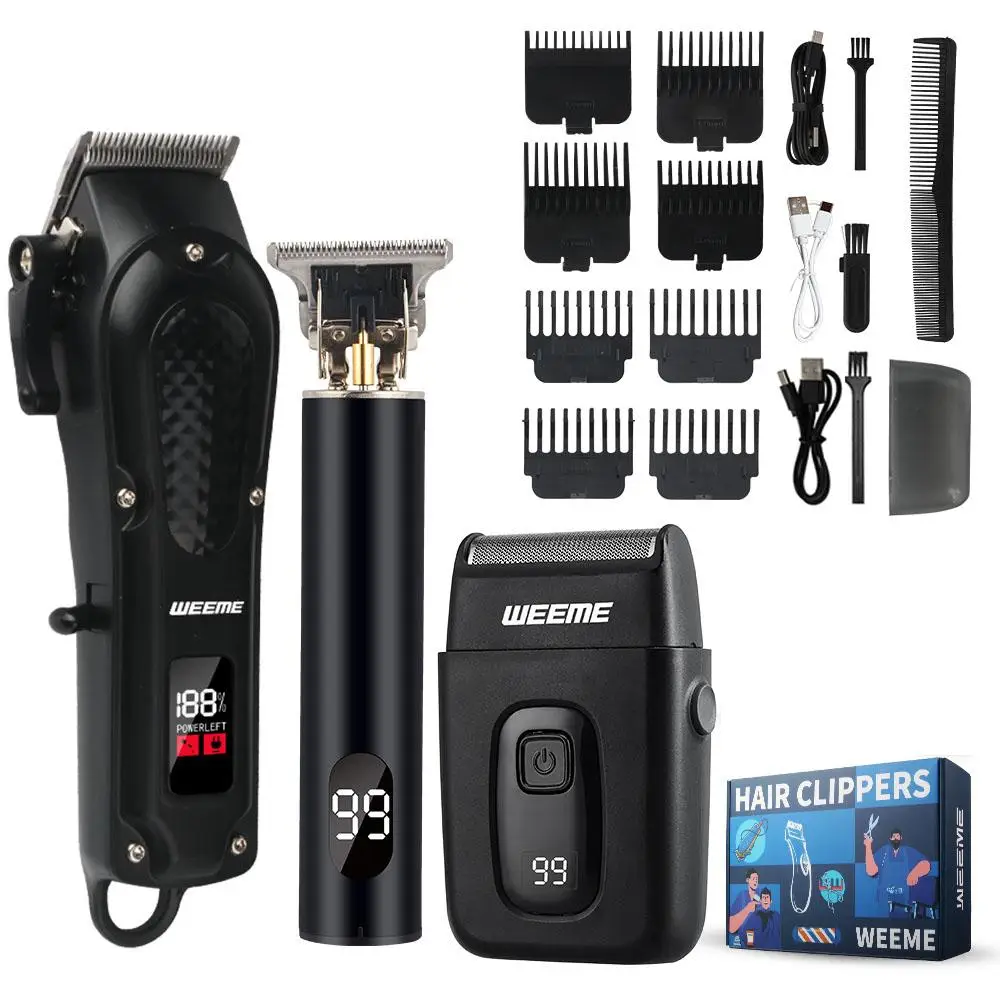 Professional Hair Clipper Set, 1 Box Rechargeable Hair Trimmer & Accessories, Hair Trimmer for Men, Great for Stylists Barbershop Salon Home Use