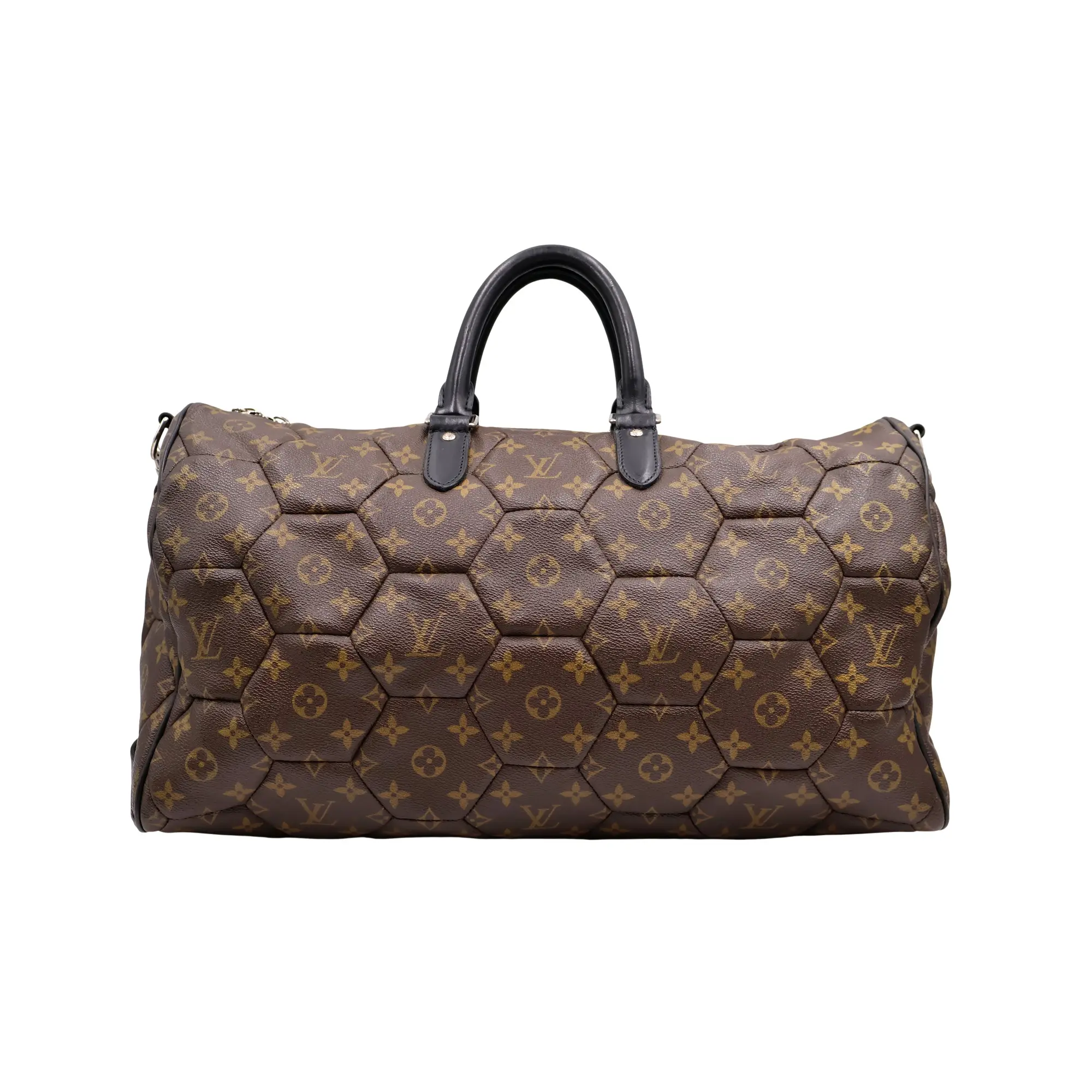 Pre-owned Louis Vuitton canvas Belt Bags Monogram Hexagone Keepall Bandouliere 45 Travel Bag (27386)
