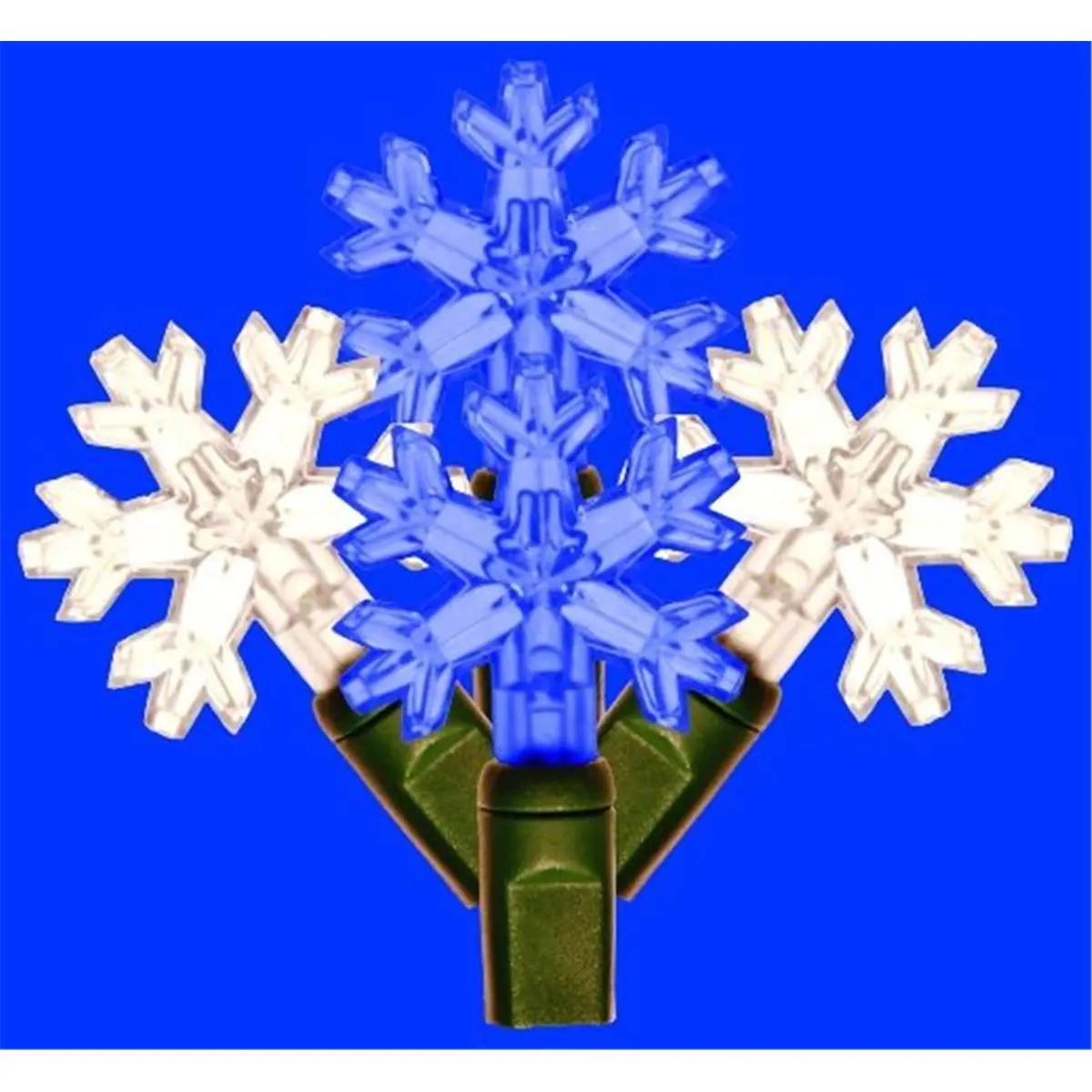 Kellogg Plastics 524115 LED Indoor-Outdoor Snowflake Ornament Light Kit, 1.25 in. Blue & Pure White, Energy Efficient Eco-Friendly Christmas Decoration, Light-Up Feature, 4" Spacing, 5.75" H, Festive Decor, Light-Up Feature Christmas Decor