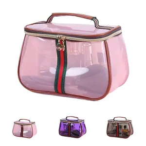 New Retro Vintage Vanity Bag, Clear Makeup Organizer with Handle, Large Capacity Water Resistant Cosmetic Toiletry Bag for Women, Travel Skincare Storage Case, Vintage Makeup Pouch