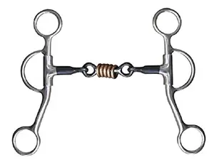 Stainless Steel 5" Iron Mouth Dog Bone Snaffle Bit w/ 7 1/4" Swivel Cheeks