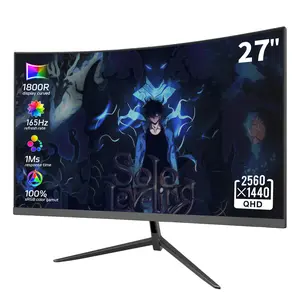 27-Inch QHD(2560 x 1440) Curved Gaming Monitor 2K 165Hz 1ms Fast,128% sRGB,HDR,IPS, DP/HDMI,Eye Care,VESA Mount,Speakers