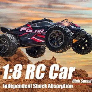 1:8 Off road RC Car, 45KM/H All Terrain High Speed Vehicle, 100M Remote Control Distance, Road Gripping, Outdoor Sport Racing, Independent Shock Absorption, Fall and Crash Resistance, Birthday Christmas Gifts
