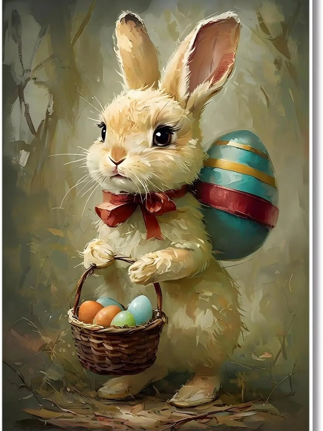 Bunny wall art bunny picture wall decor baby room cute bunny poster bunny  painting artwork bedroom bathroom home decor kids room wall decor...